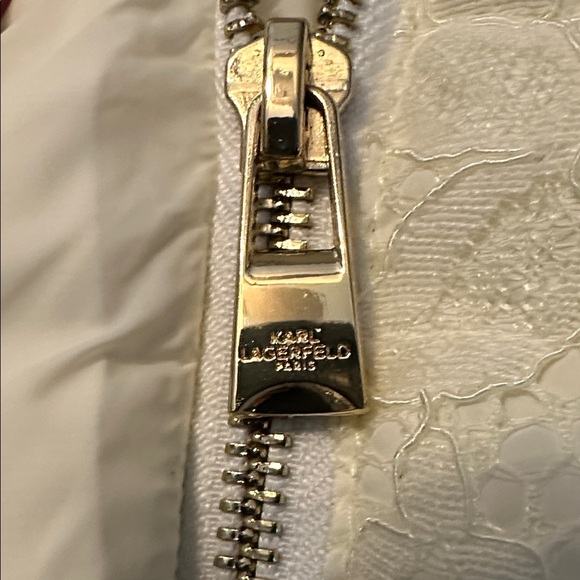 Karl Lagerfeld Off-White Textured Puffer Jacket - Picture 6 of 7